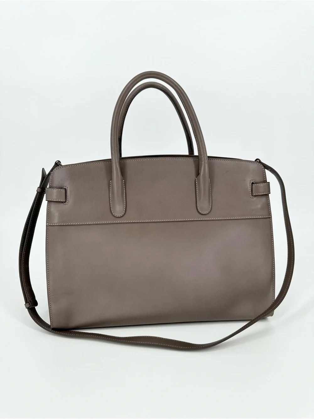 Cuyana Work Satchel in Clay Smooth Leather